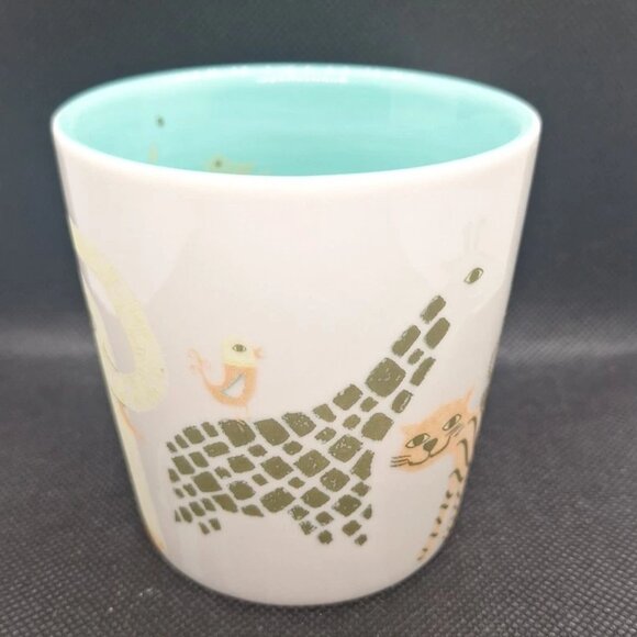 Starbucks 2008 Zoo Animal Mug Missing Color(s) Dark Green Inside and Out ERROR - Picture 2 of 13